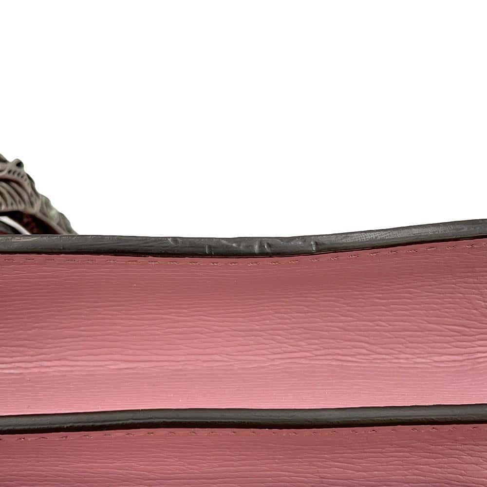 GUCCI Dionysus GG Supreme Heart Valentine ChainShoulder Bag Pink 400249 Leather Size Small