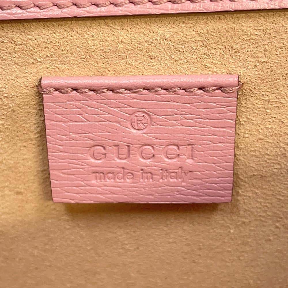 GUCCI Dionysus GG Supreme Heart Valentine ChainShoulder Bag Pink 400249 Leather Size Small