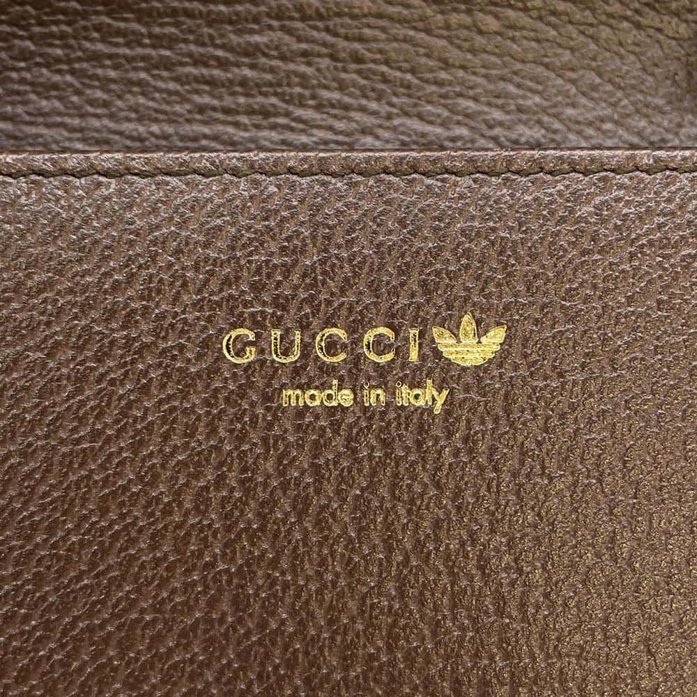 GUCCI Adidas Collaboration Chain Wallet Yellow/Brown 621892 PVC/Leather