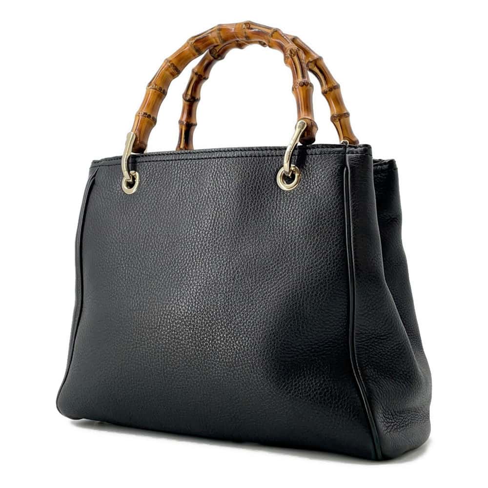 GUCCI Bamboo Shopper Tote Black 336032 Leather
