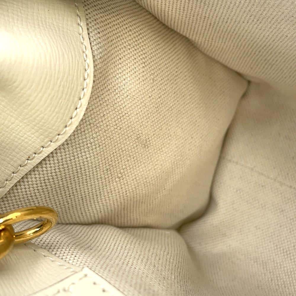 GUCCI Diana 2way Tote Bag White/Green/Yellow 655661 Leather Bamboo Size Mini