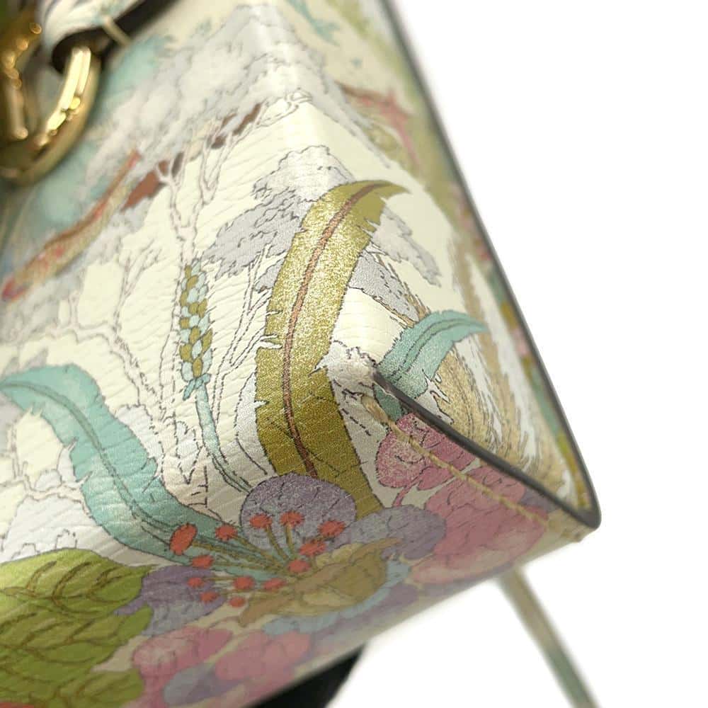 GUCCI Horsebit 1955 Tiger Shoulder Bag White/Multicolor 625615 Leather