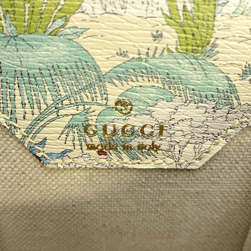 GUCCI Horsebit 1955 Tiger Shoulder Bag White/Multicolor 625615 Leather