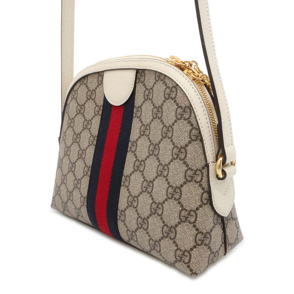 GUCCI Ophidia GG Supreme Shoulder Bag Beige/Ivory 499621 GG SupremeCanvas Leather