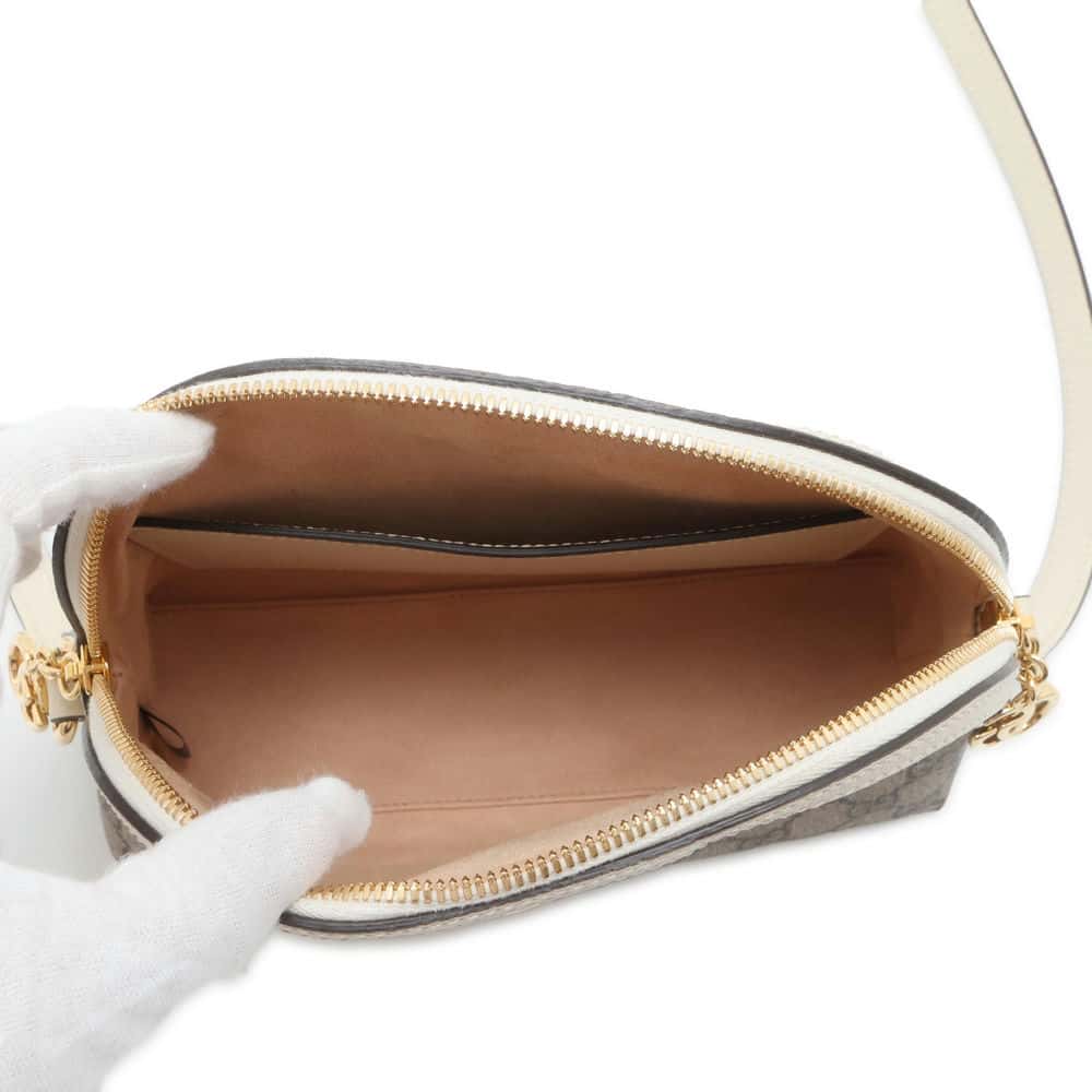 GUCCI Ophidia GG Supreme Shoulder Bag Beige/Ivory 499621 GG SupremeCanvas Leather