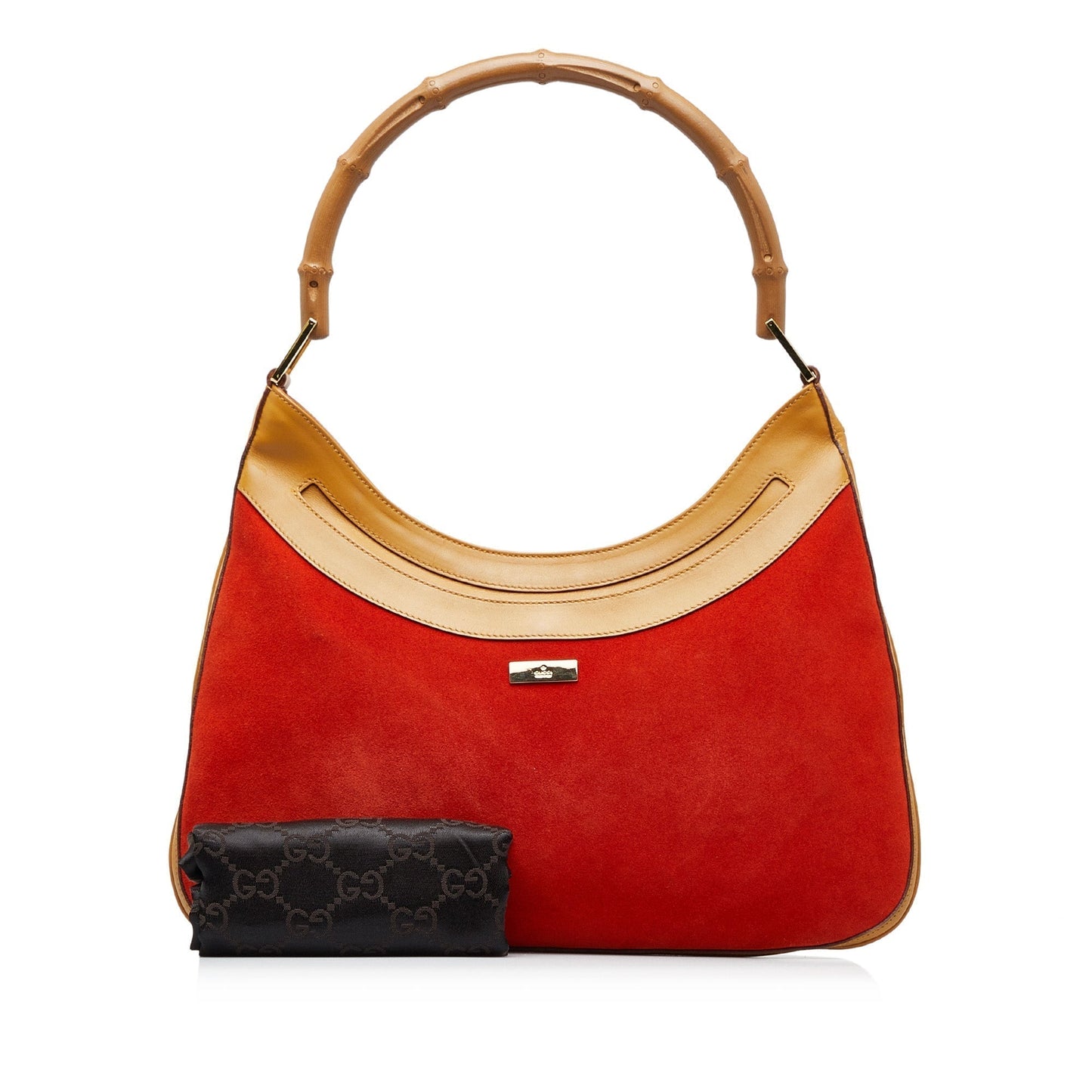 GUCCI Bamboo Suede Shoulder Bag