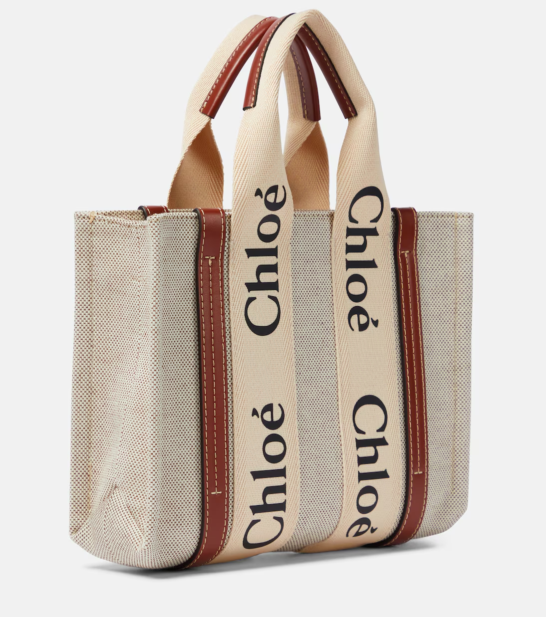 Chloé Woody Mini Canvas Tote Bag