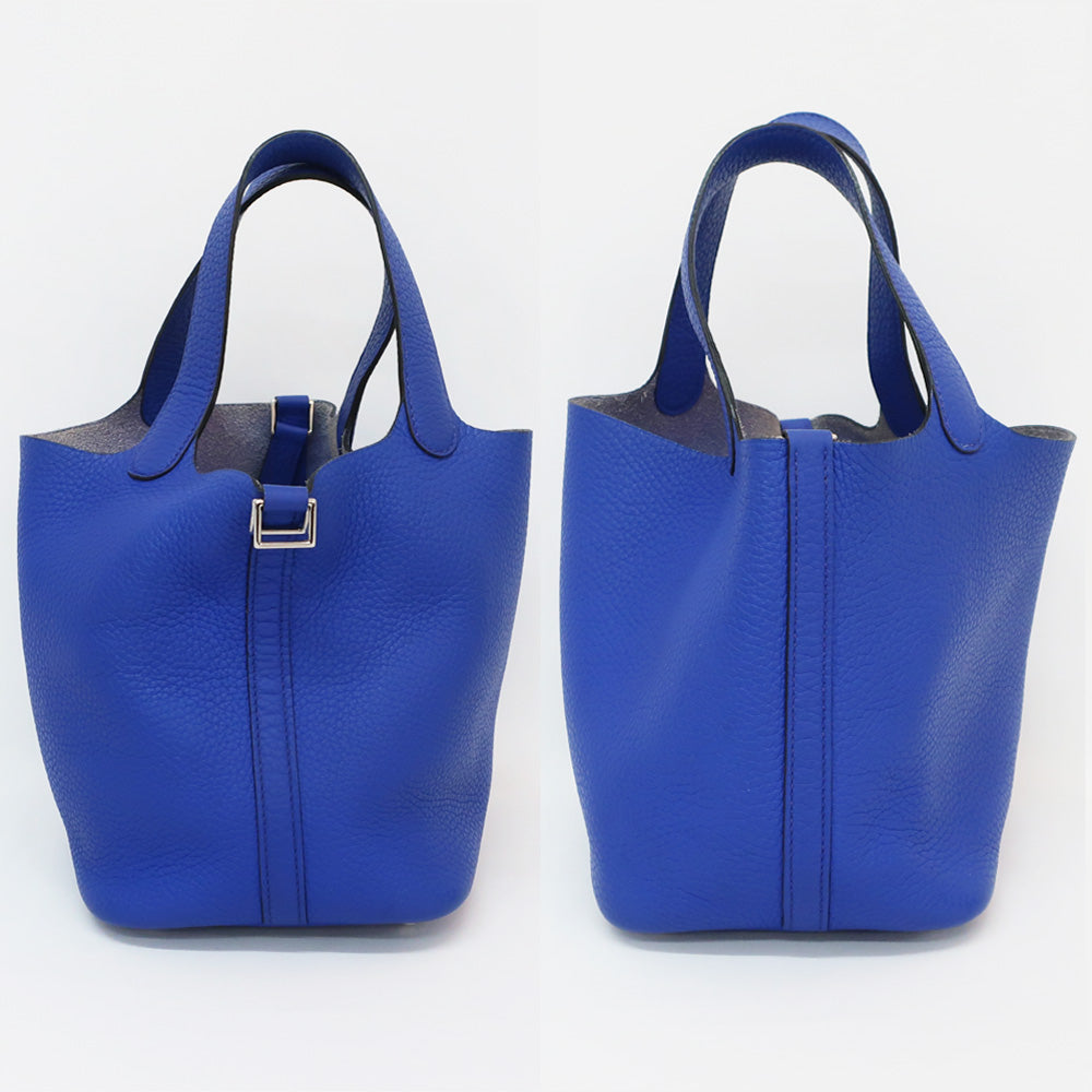 Hermes Picotin Lock PM O刻 2011 made blue electric silver gware trion claims handbags ladies □ antique