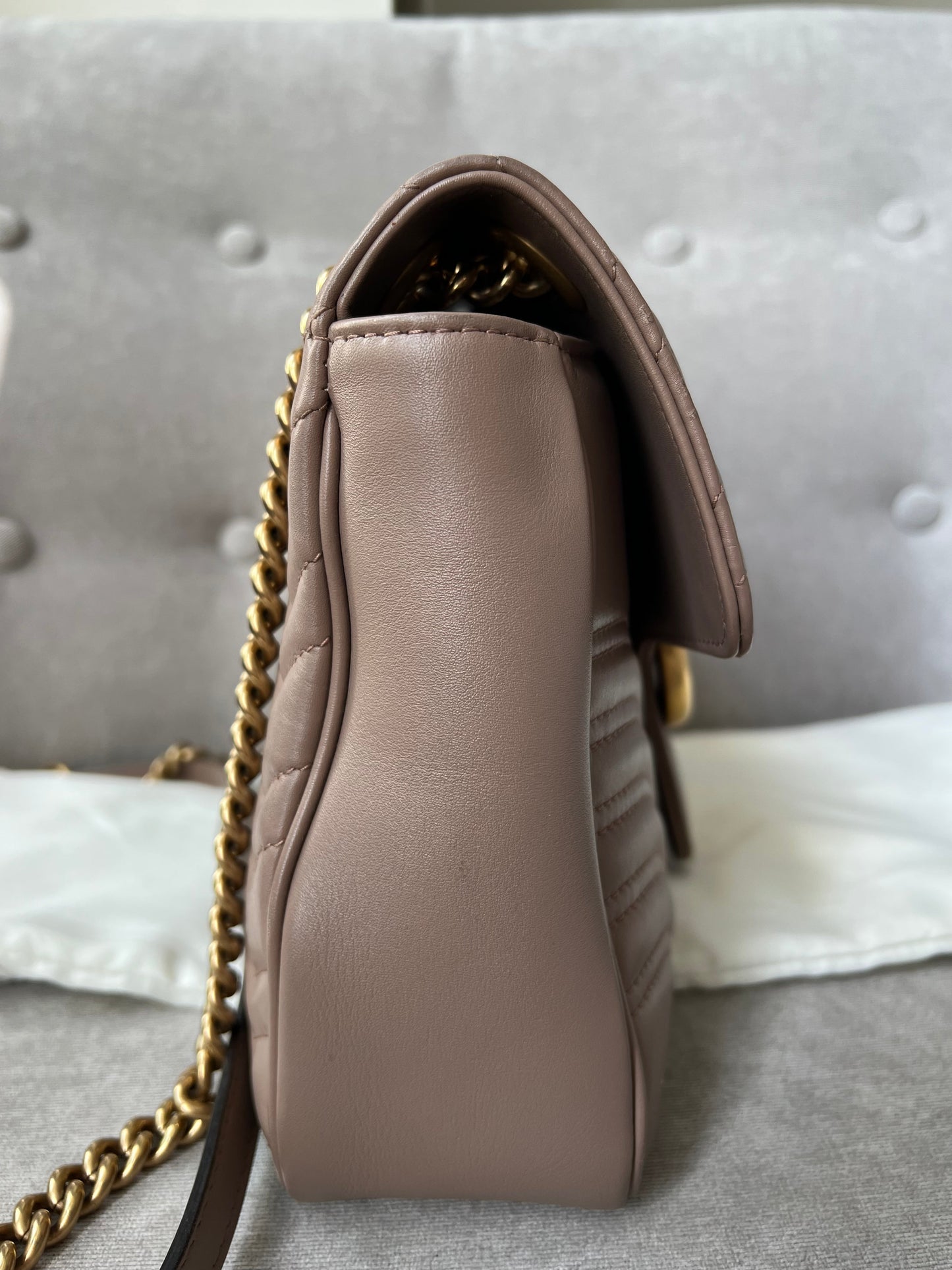 Gucci GG Dusty Pink Marmont Medium Shoulder Bag