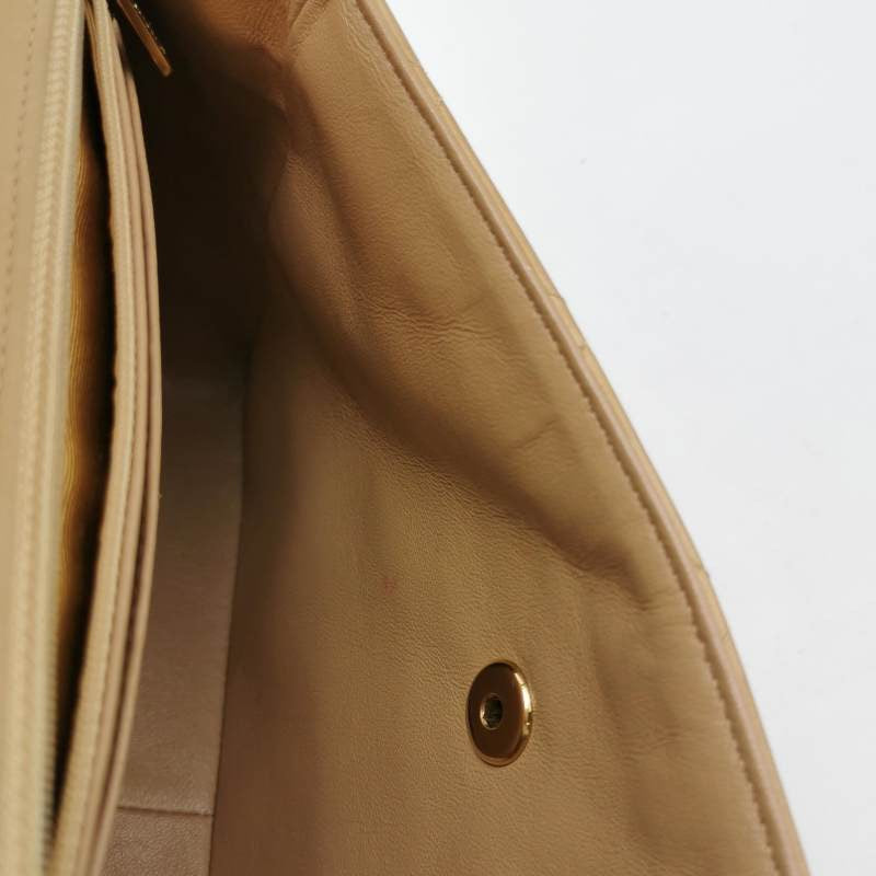Chanel Matelasse 2.55 Bi-color Beige and Black Lambskin Leather Strap Shoulder Bag, 2000-2002