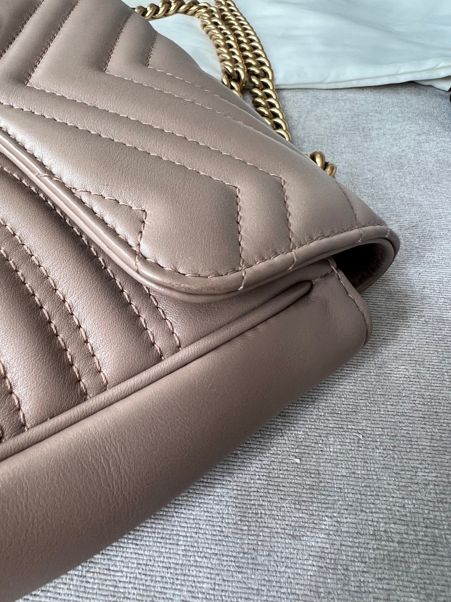 Gucci GG Dusty Pink Marmont Medium Shoulder Bag