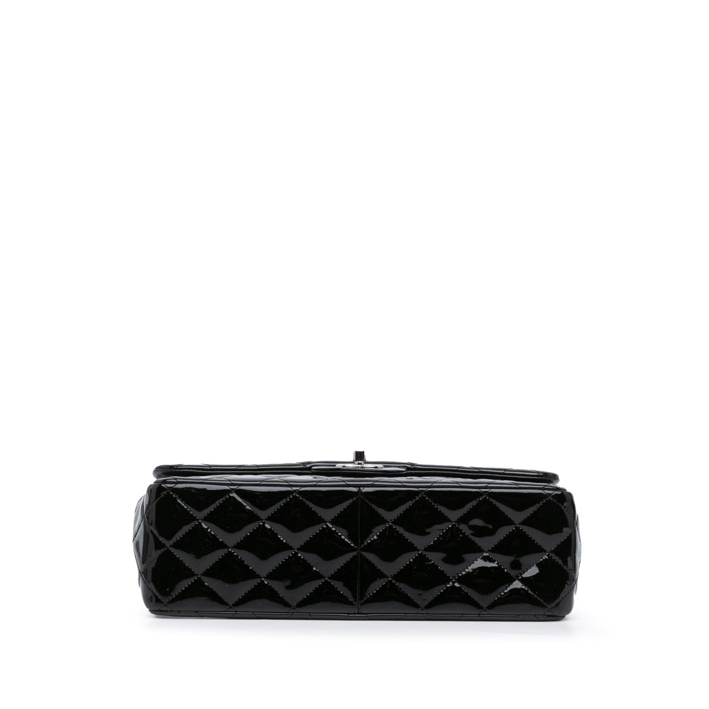 Black Chanel Jumbo Classic Patent Double Flap Shoulder Bag