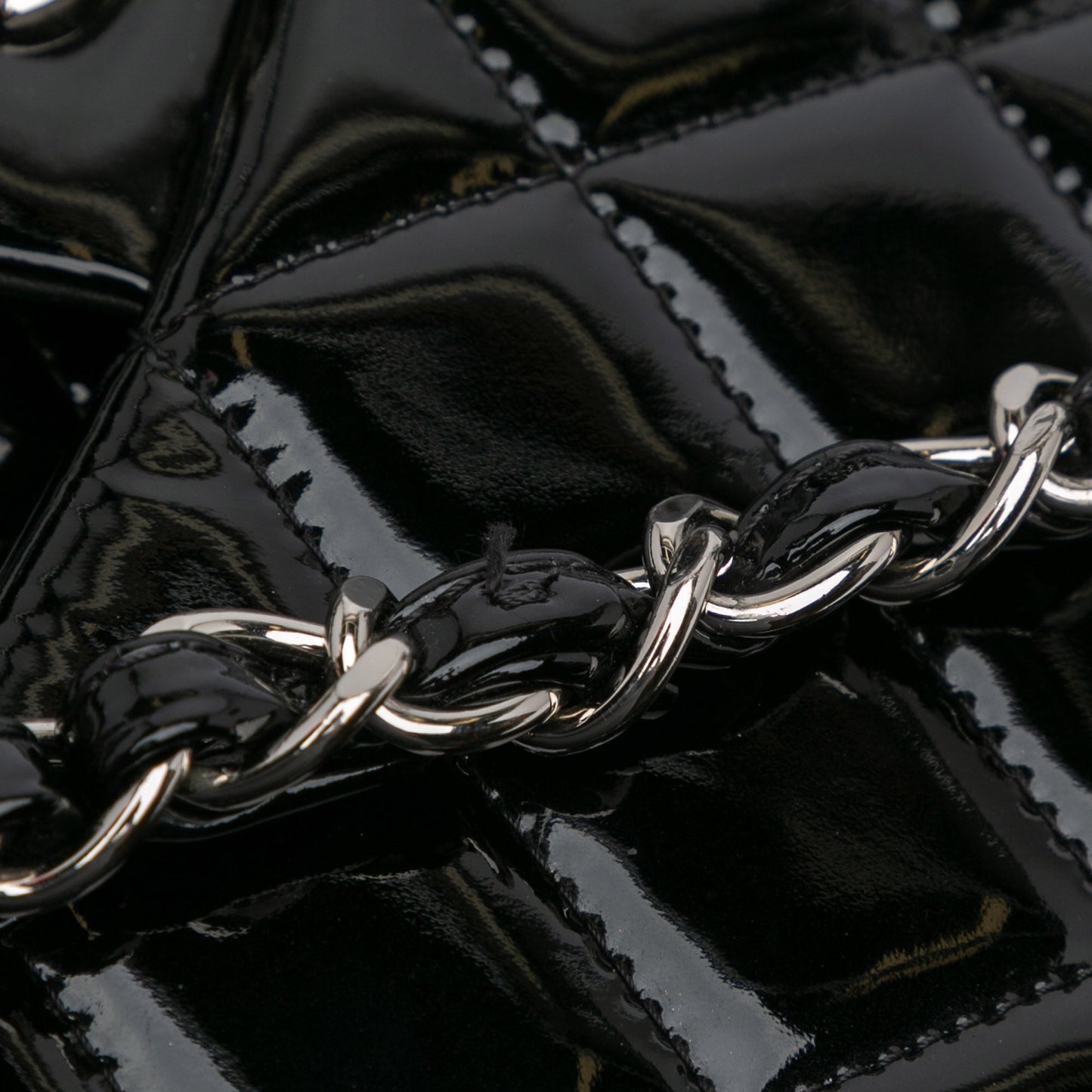 Black Chanel Jumbo Classic Patent Double Flap Shoulder Bag