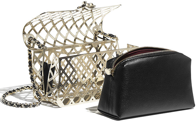 Chanel Mini Gold Classic Bag With Pouch