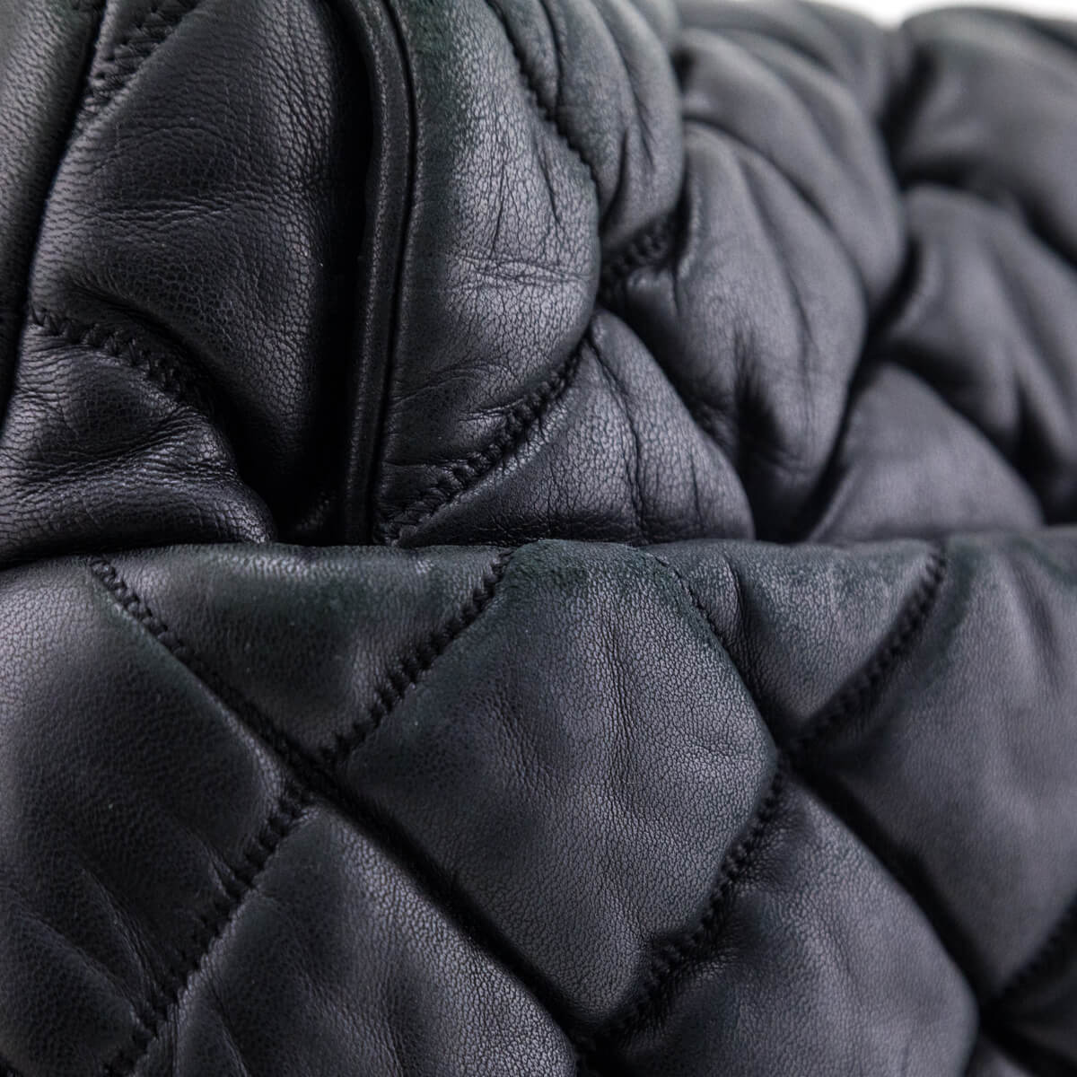 Chanel Black Quilted Lambskin Bubble Large Flap Shoulder Bag