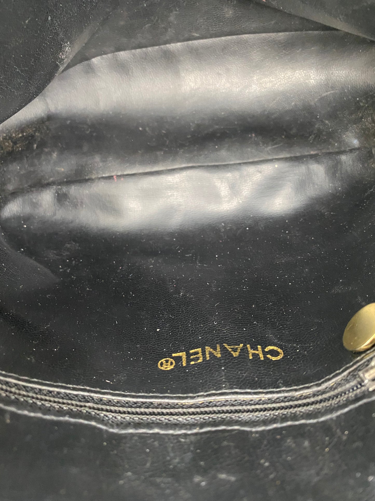 Chanel Black Vintage 90s Lambskin Shoulder Bag