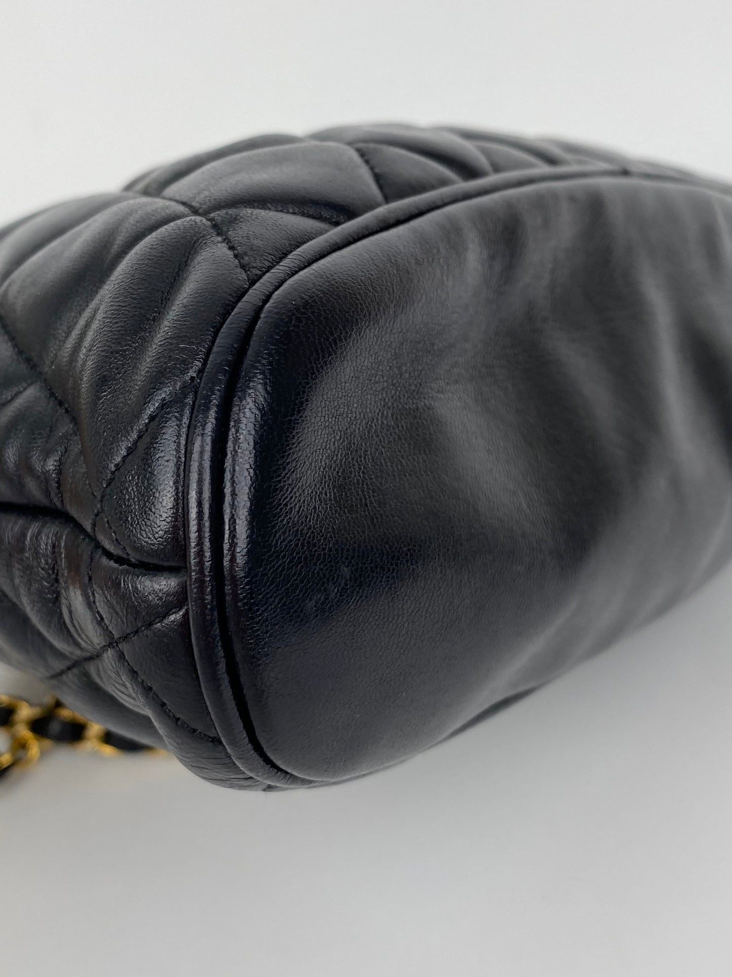 Chanel Black Vintage 90s Lambskin Shoulder Bag