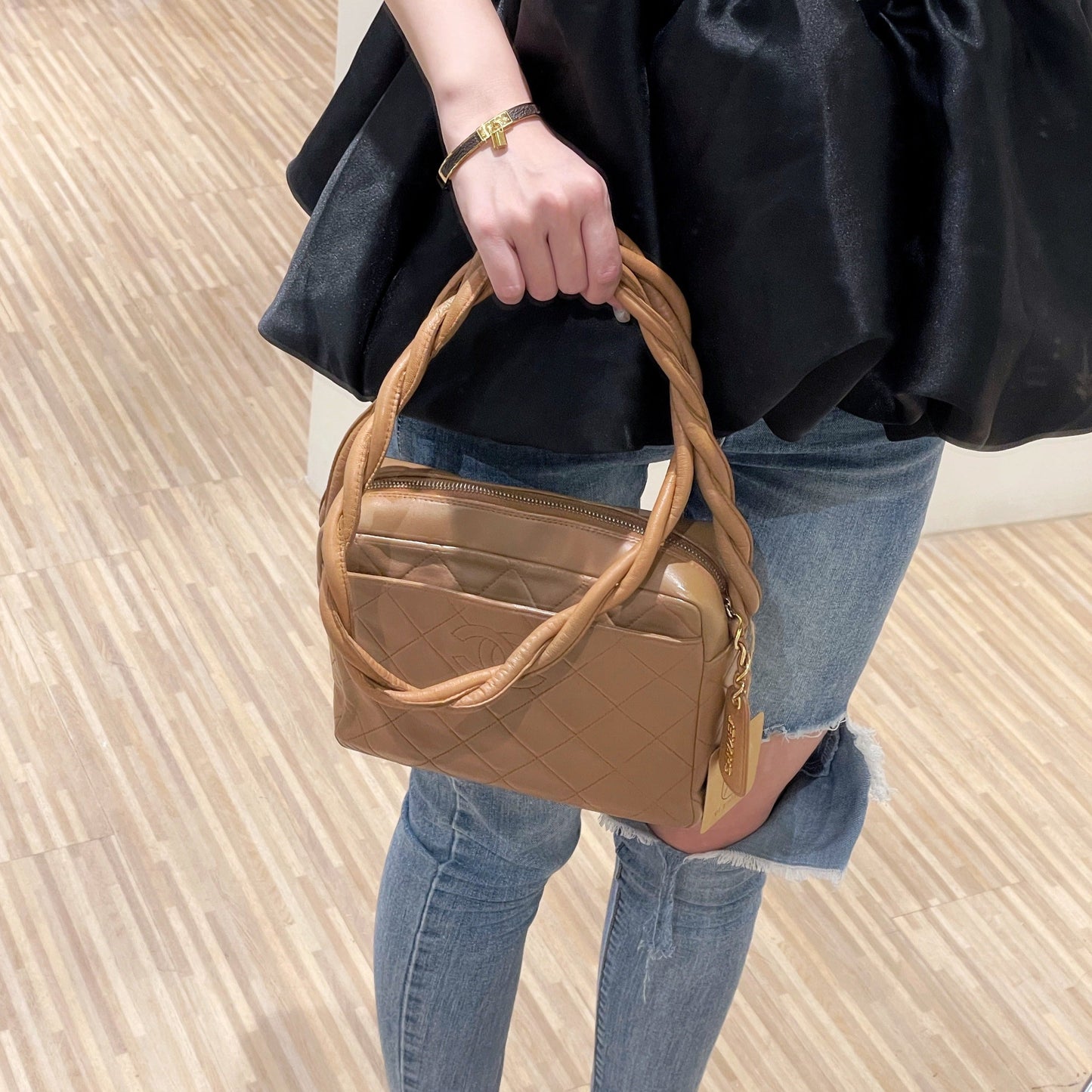 Chanel vintage lambskin matelasse shoulder bag