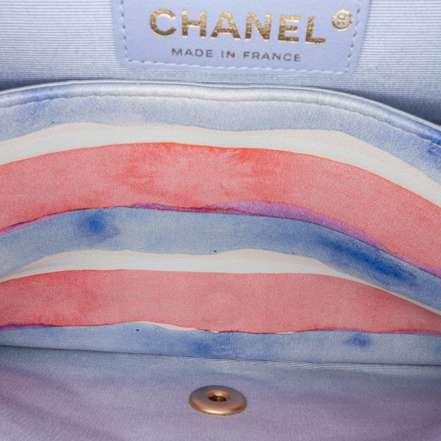 Multi Chanel Medium Classic Printed Lambskin Watercolor Double Flap Shoulder Bag