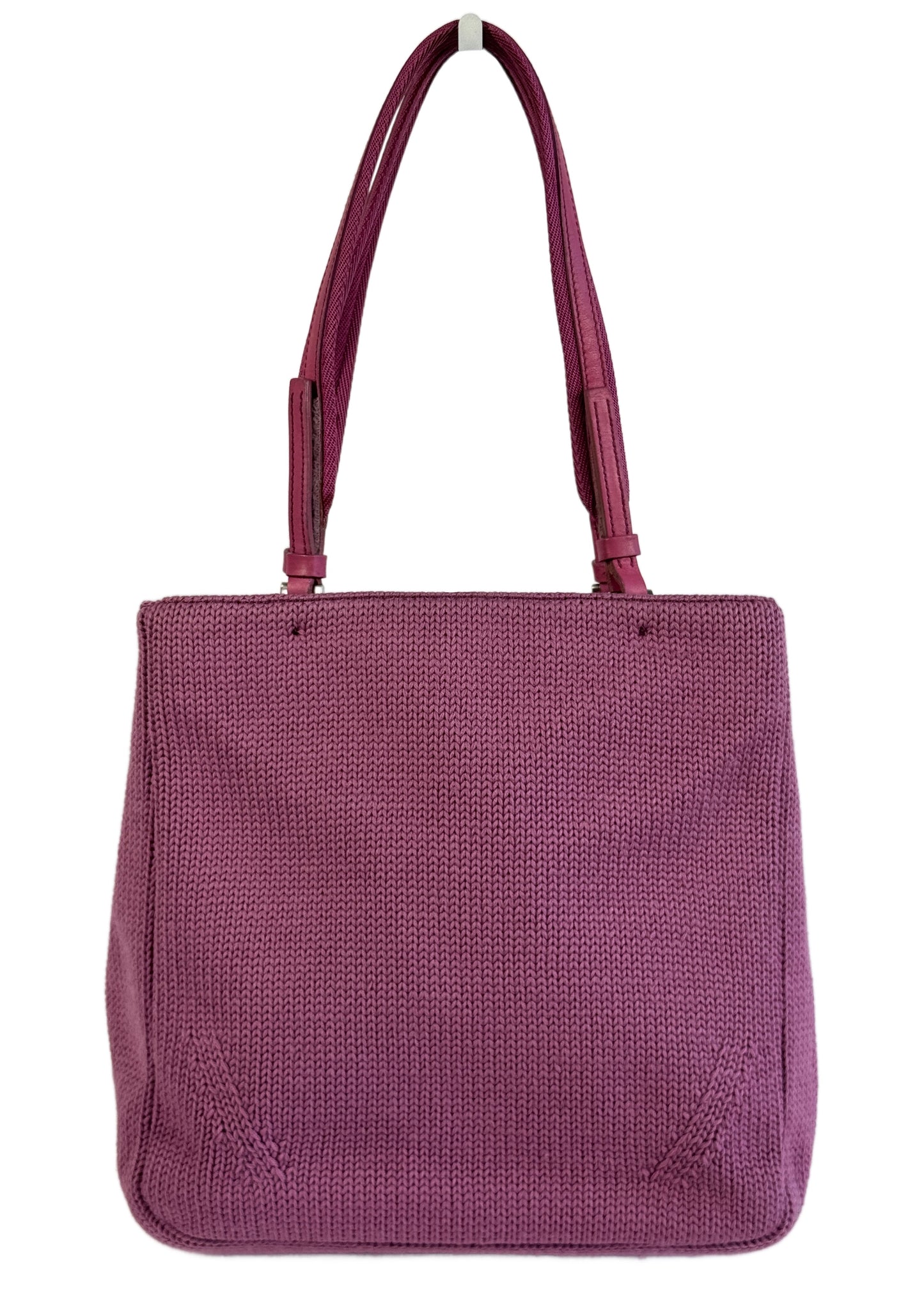 Prada Vintage Pink Wool Knit Small Shoulder Bag