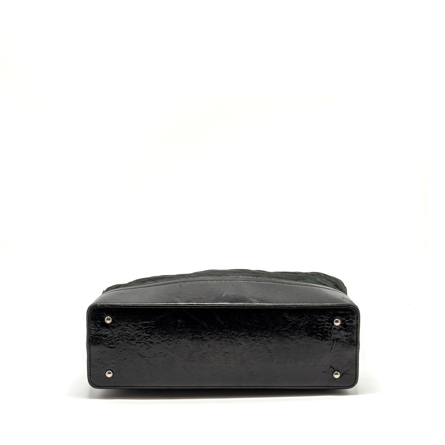 Chanel large quilted shoulder bag Calfskin black SHW