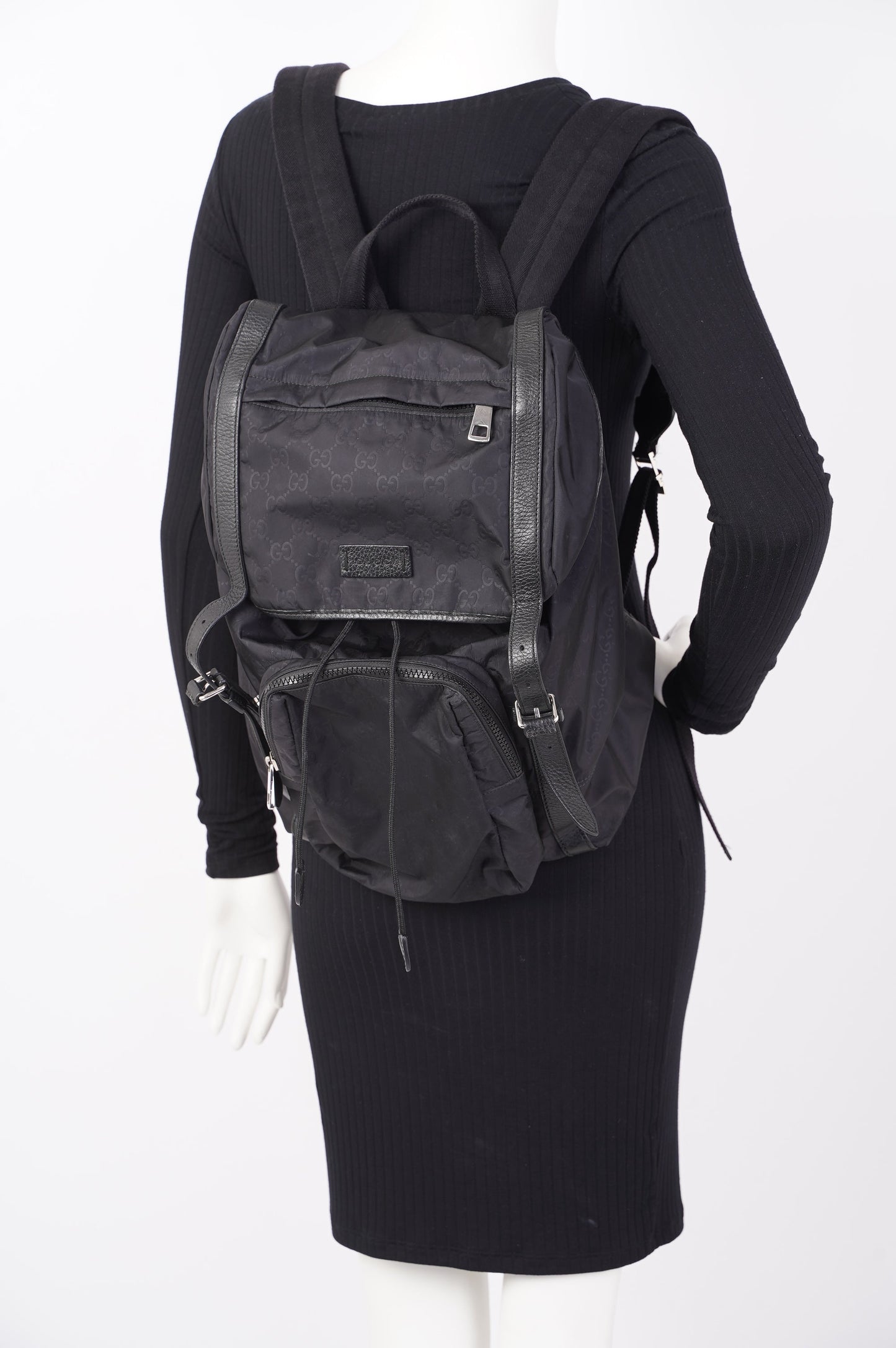 Gucci Vintage Nylon Backpack Black