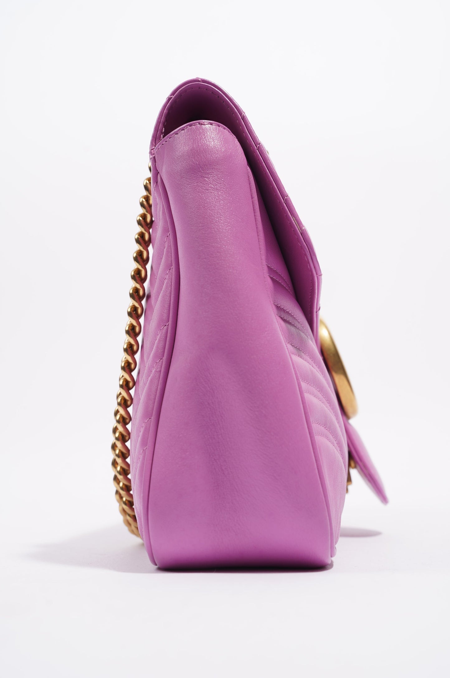 Gucci Womens Marmont Flap Pink Gold Medium