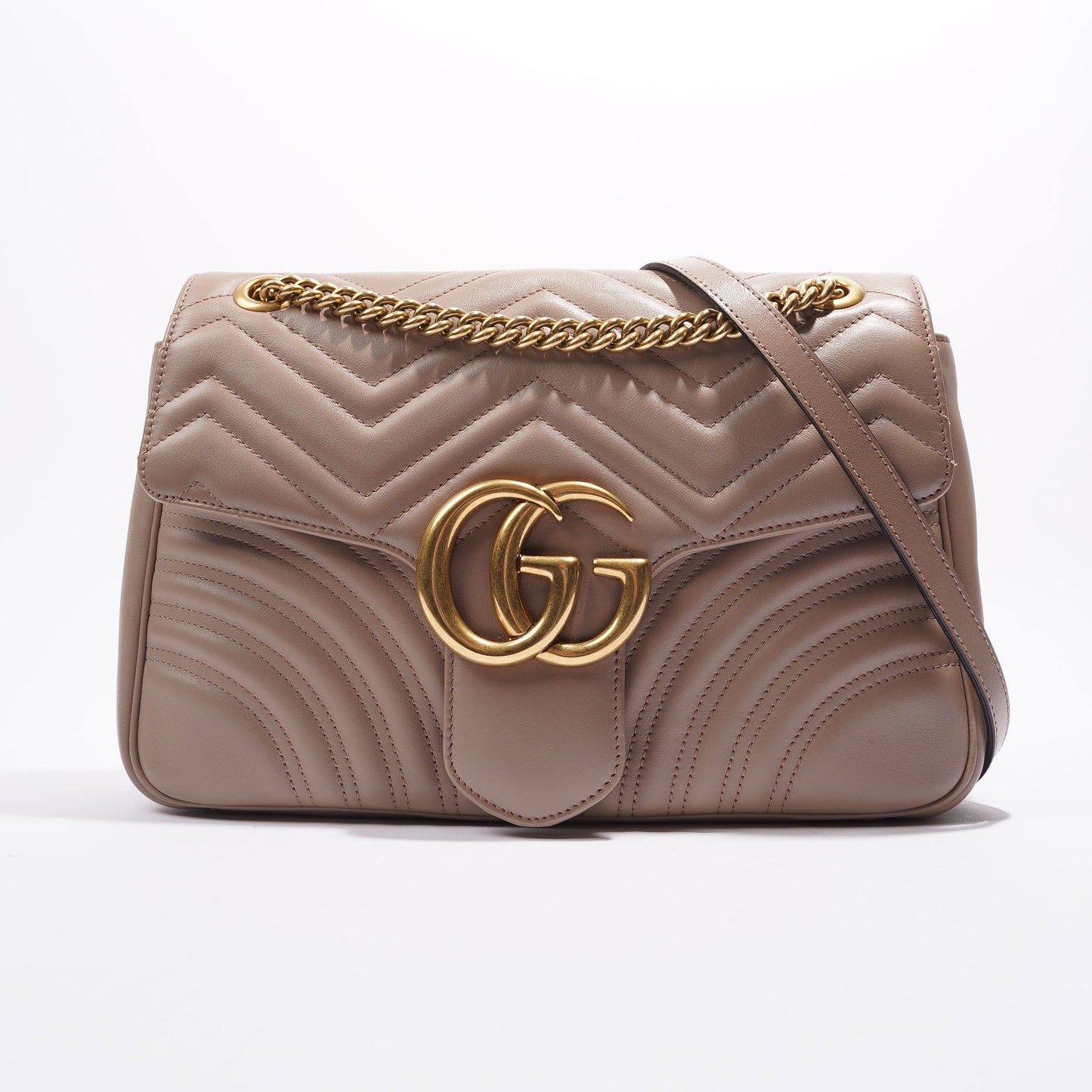 Gucci Womens Marmont Flap Nude Medium