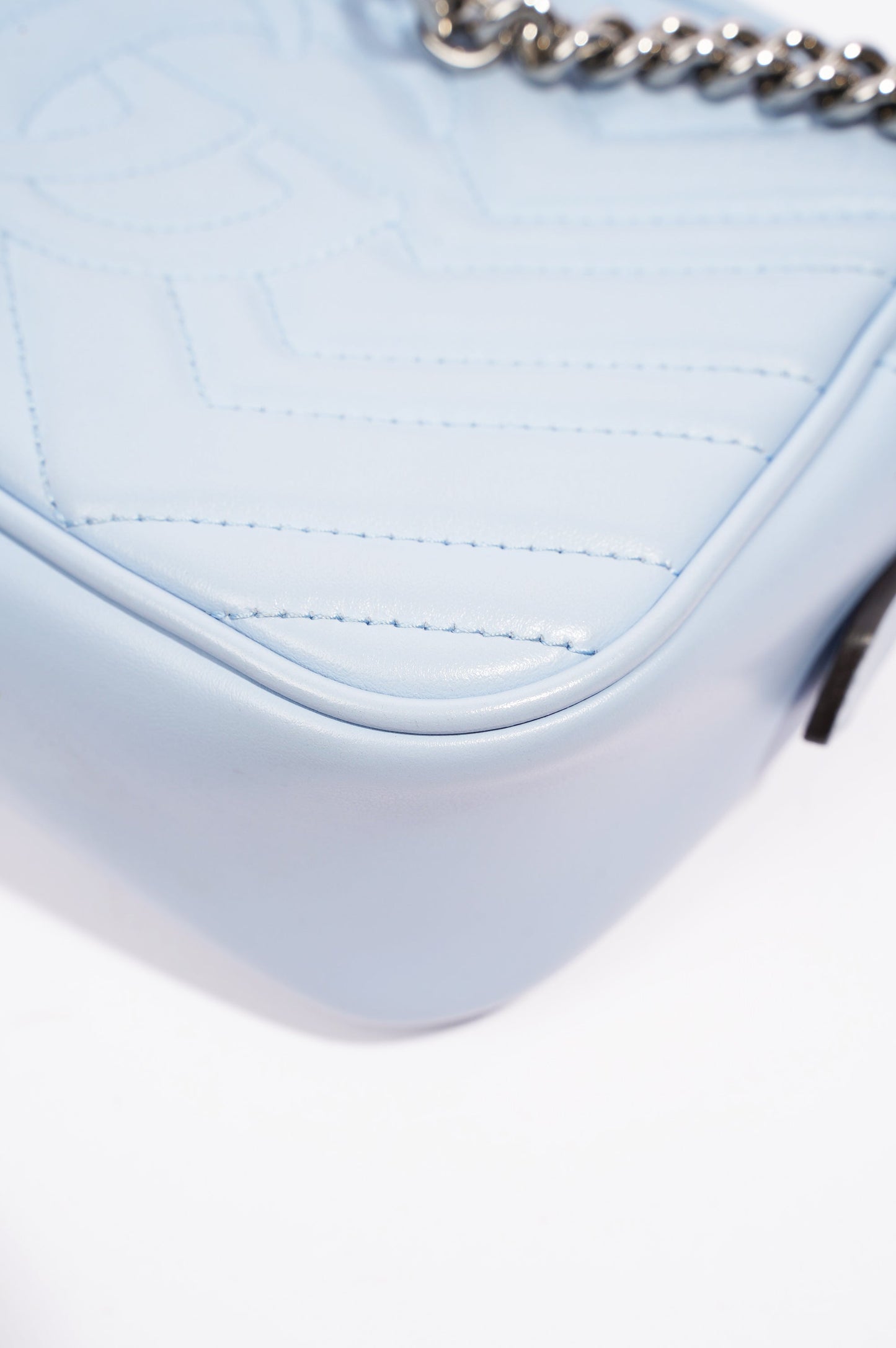 Gucci Womens Marmont Bag Blue Leather Small