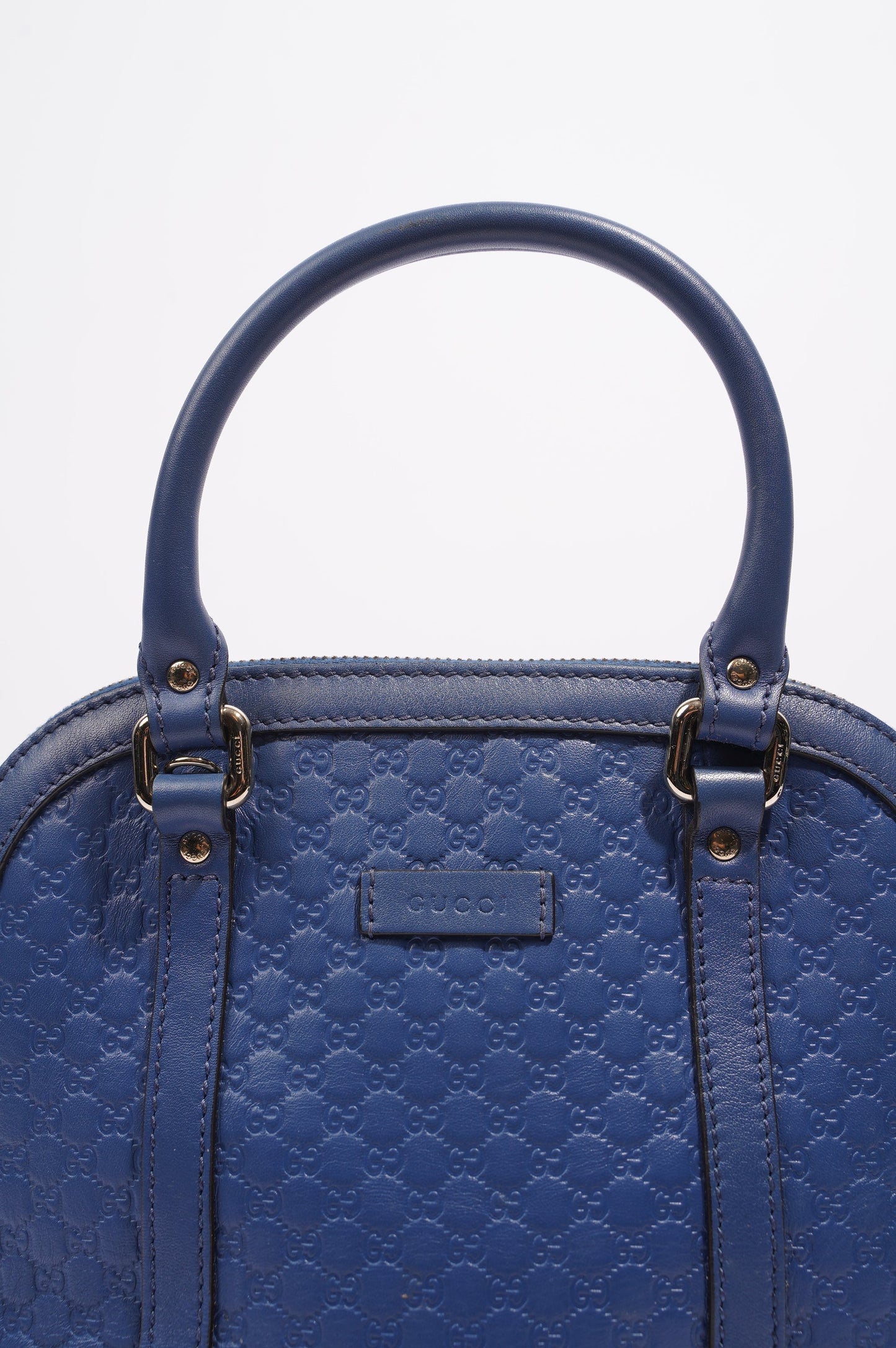 Gucci Womens Dome Bag Blue Leather Small