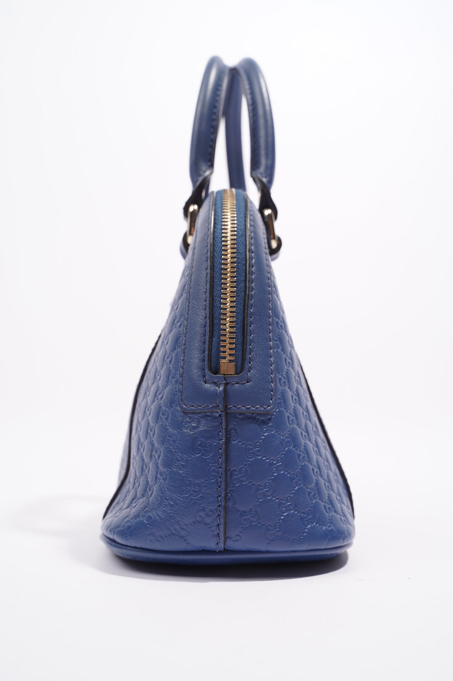 Gucci Womens Dome Bag Blue Leather Small