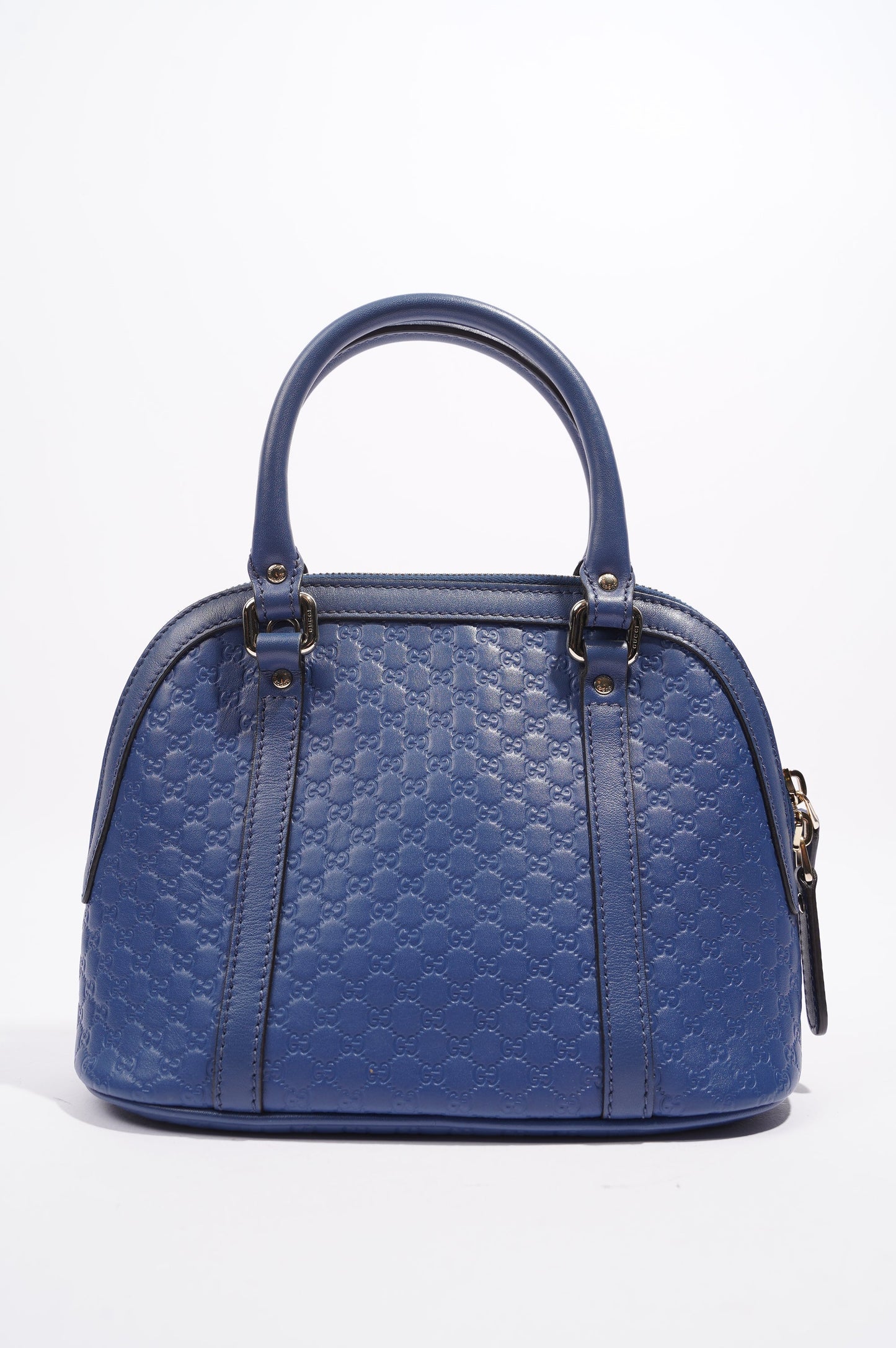 Gucci Womens Dome Bag Blue Leather Small