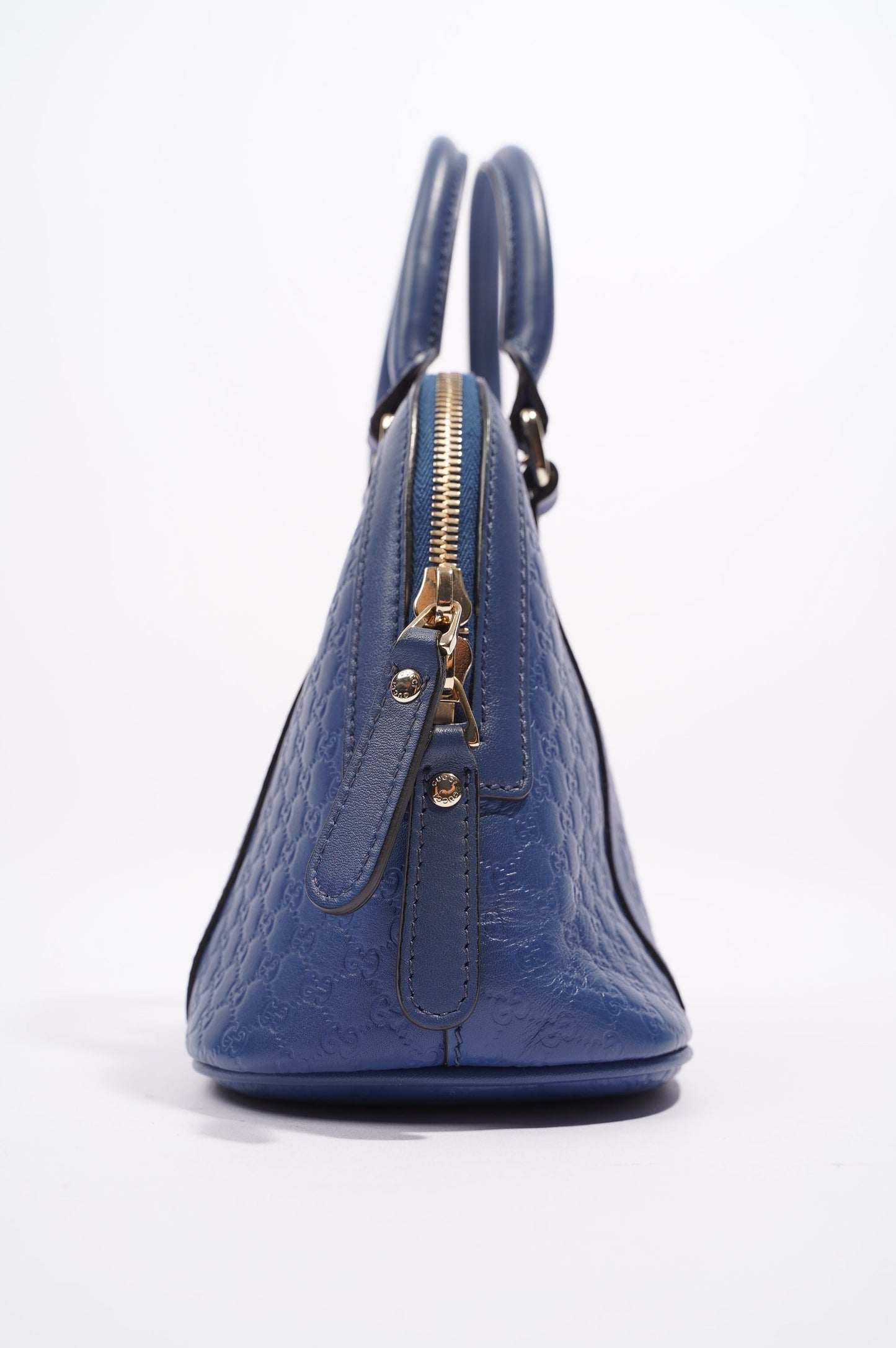 Gucci Womens Dome Bag Blue Leather Small
