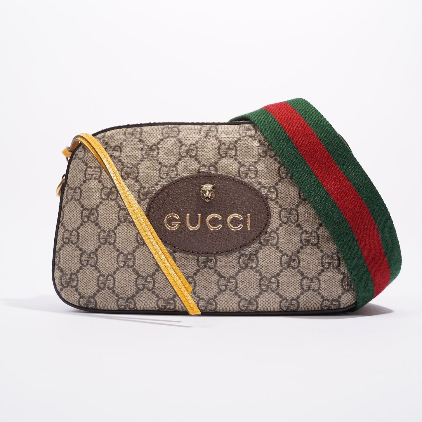 Gucci Womens Neo Vintage GG Supreme Messenger Bag Beige