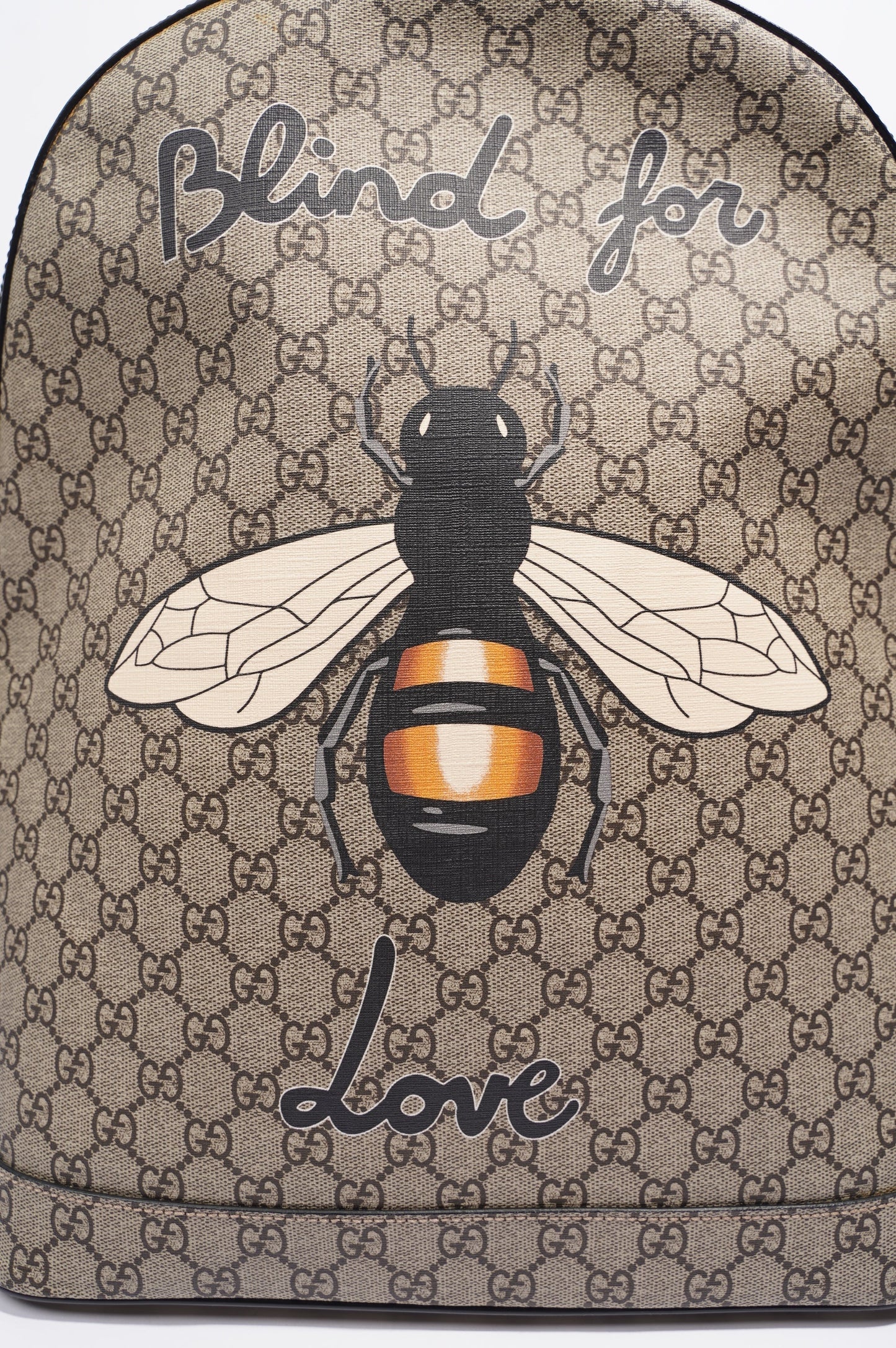 Gucci Womens Bee Backpack Brown Canvas