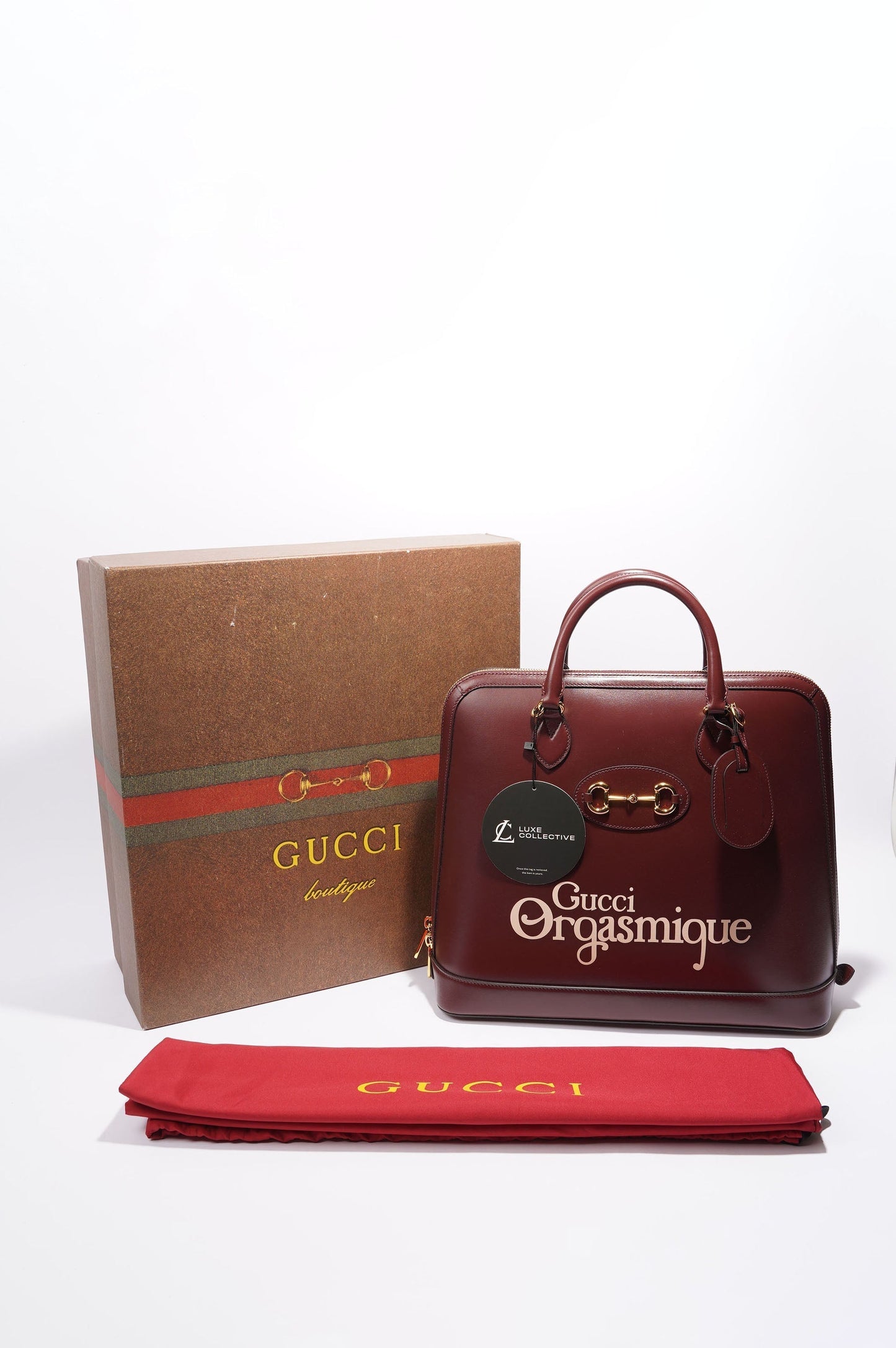 Gucci 1955 Horsebit Duffle Bag Burgundy Leather OS