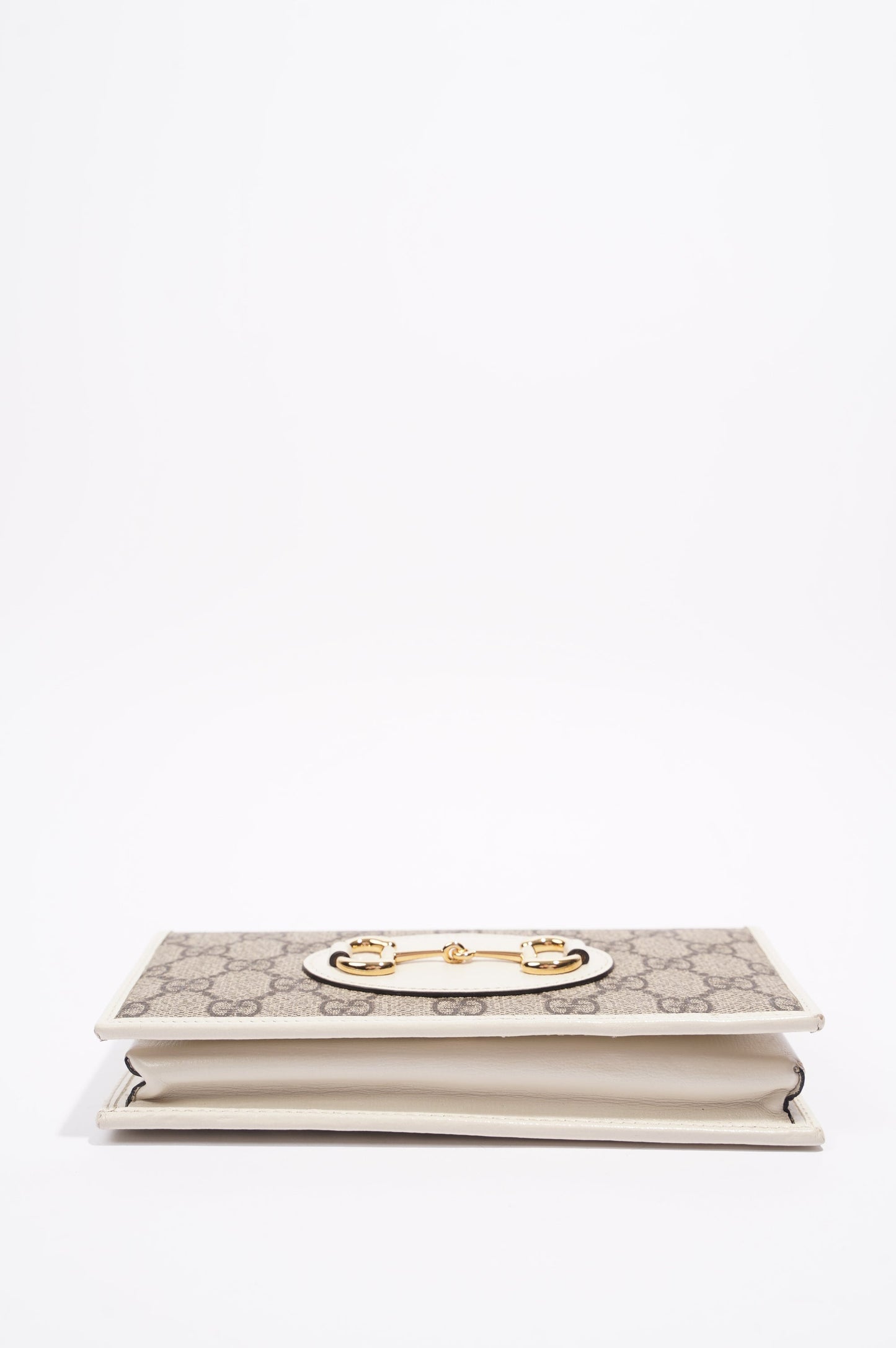 Gucci Womens Horsebit 1955 Wallet With Chain Supreme / White