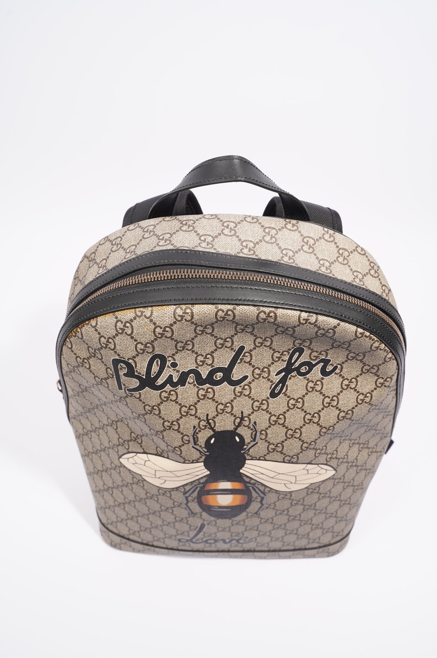 Gucci Womens Bee Backpack Brown Canvas