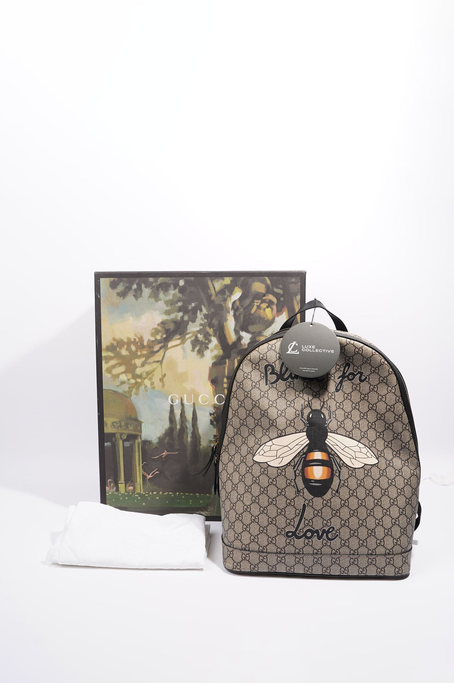 Gucci Womens Bee Backpack Brown Canvas