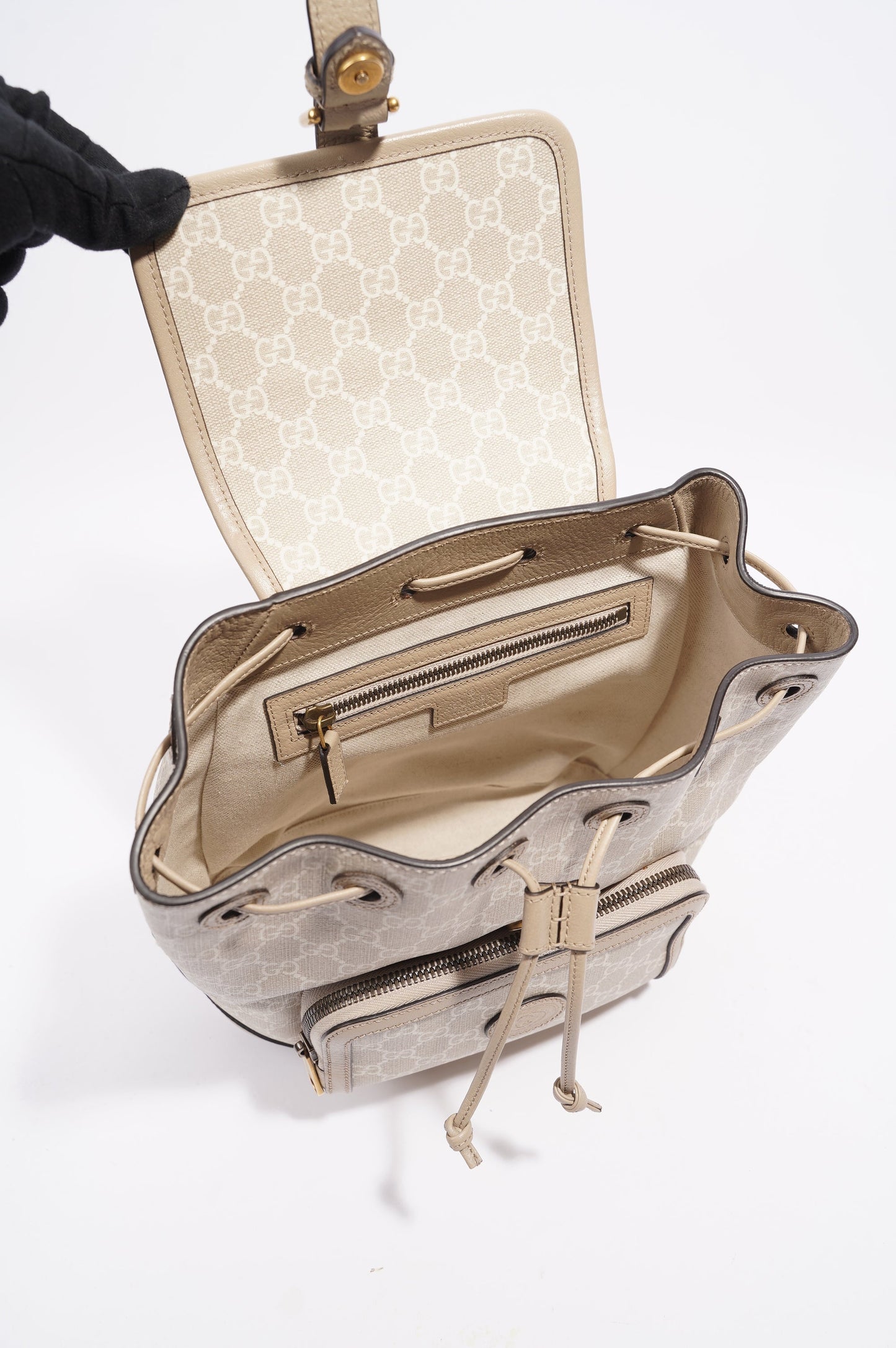 Gucci Interlocking G Backpack Beige / White Supreme Canvas