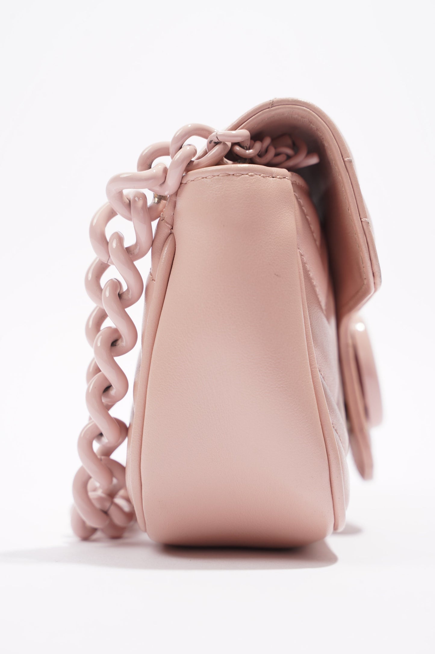 Gucci Womens GG Marmont Chain Belt Bag Pink Leather