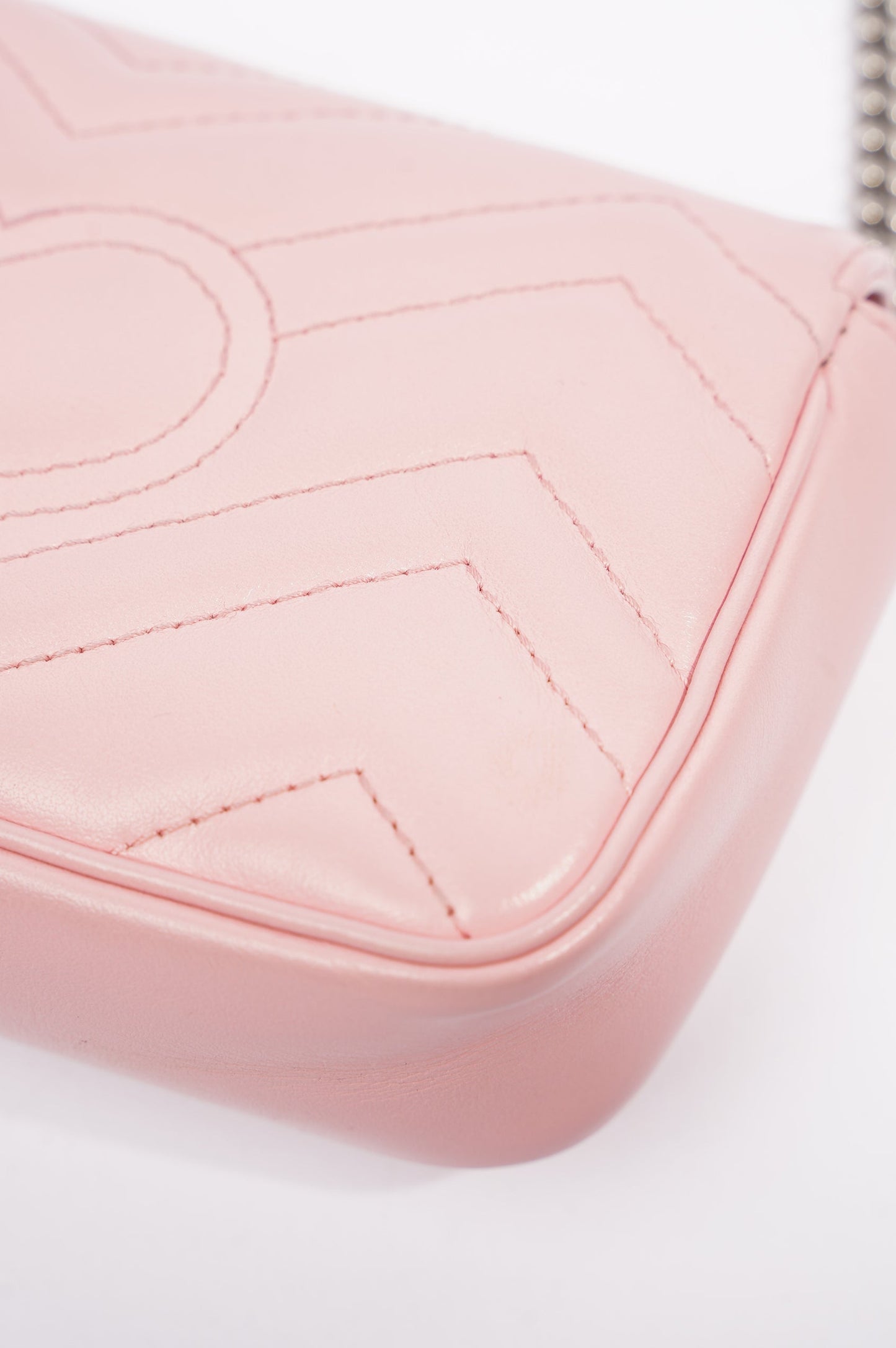 Gucci Womens Marmont Flap Pink / Silver Super Mini