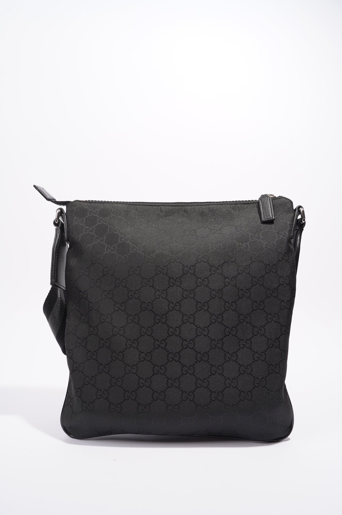 Gucci Mens GG Messenger Crossbody Black Nylon