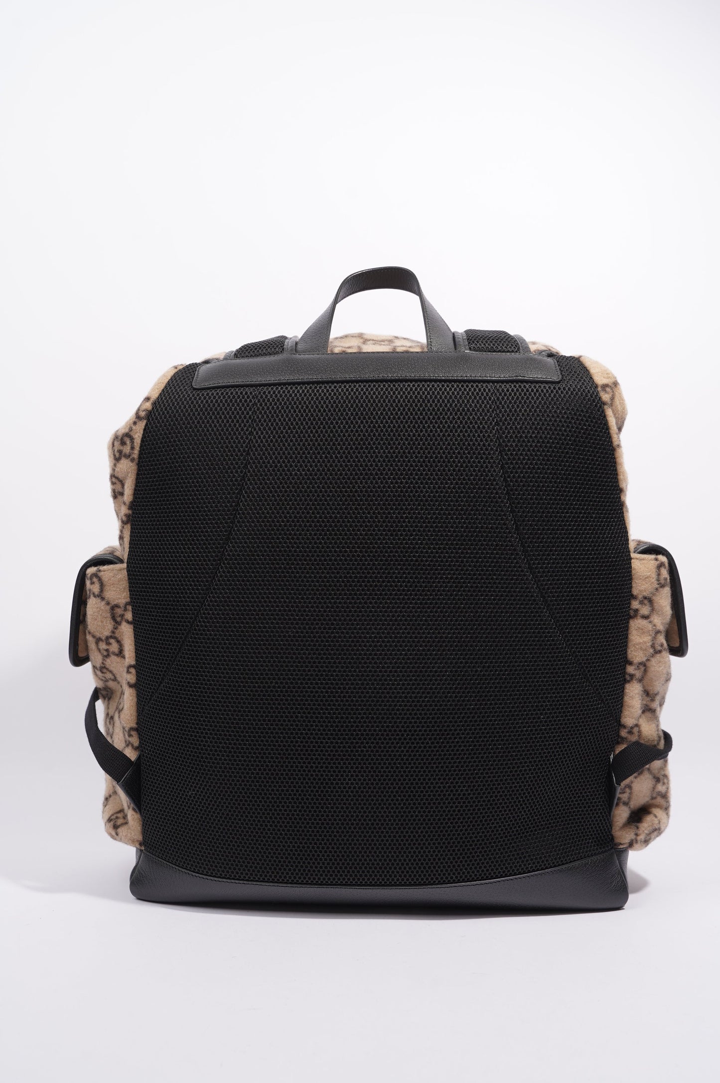 Gucci Womens GG Backpack Beige Wool