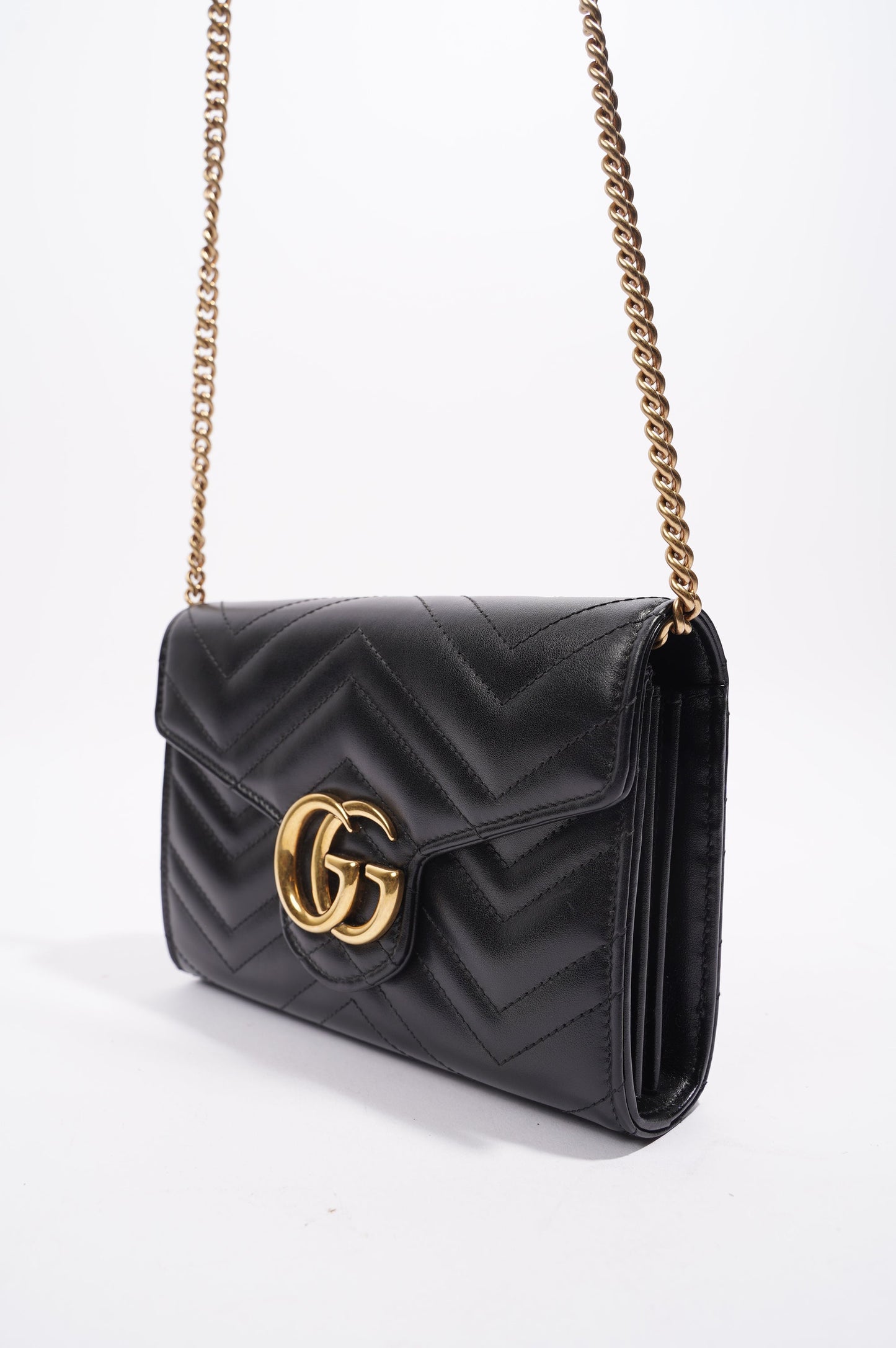 Gucci Womens GG Marmont Bag Black Matelasse Mini