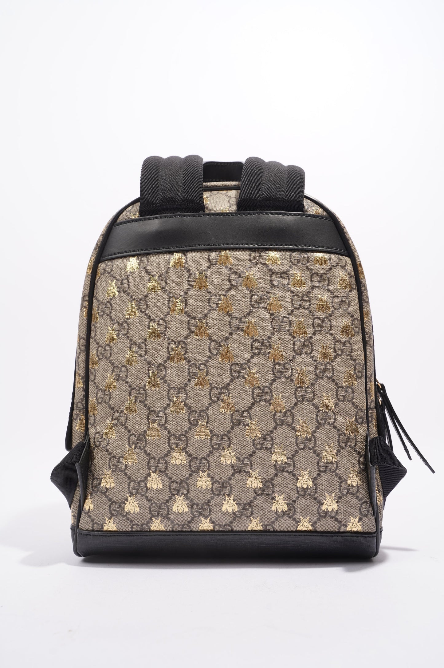 Gucci Womens GG Supreme Bees Backpack Brown / Gold Canvas Small