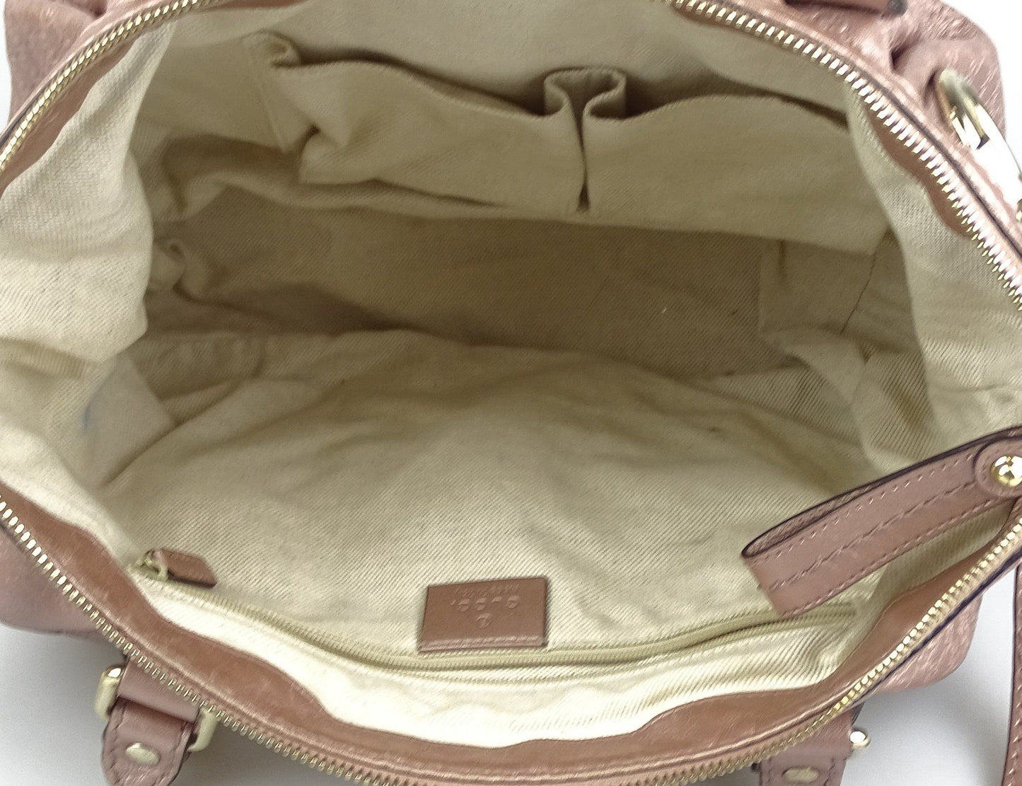Gucci Micro Guccissima Sukey Tote With Strap Rose Gold