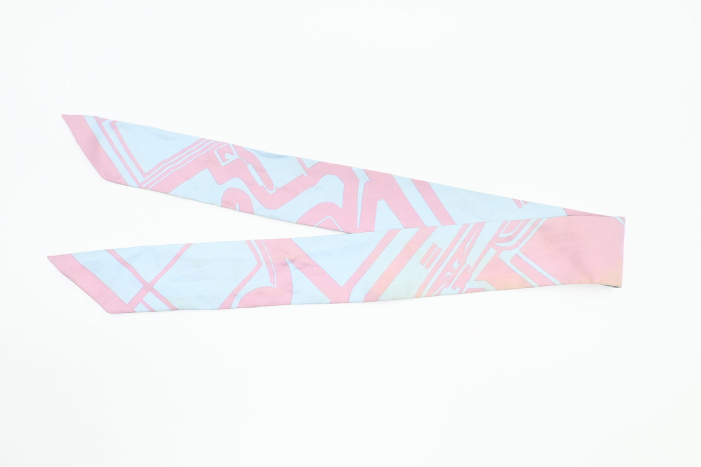 Hermes Twilly in Pale Blue and Pink Silk