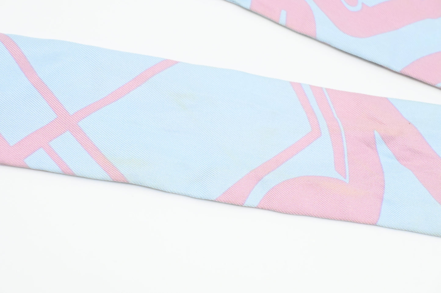 Hermes Twilly in Pale Blue and Pink Silk