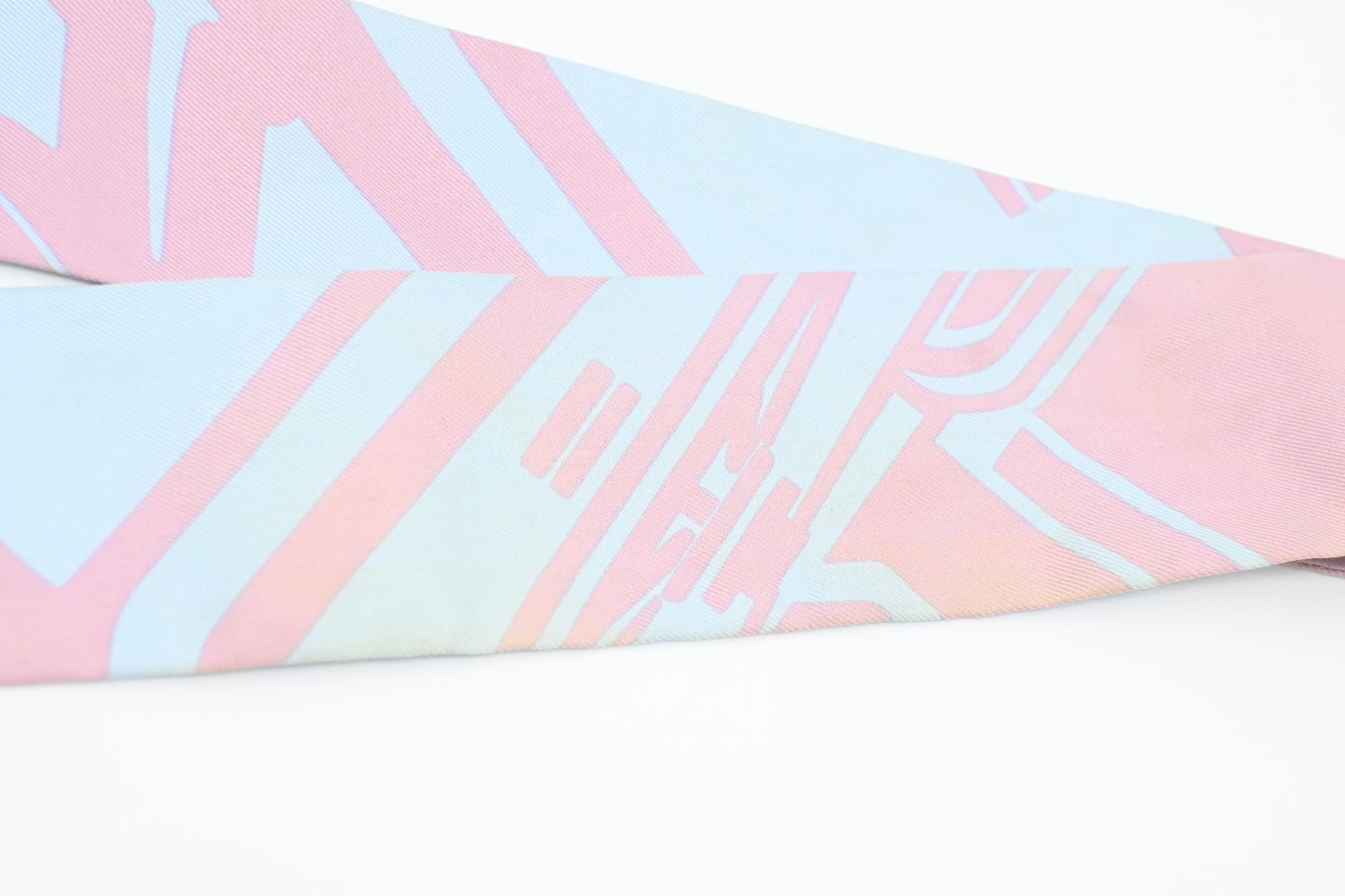 Hermes Twilly in Pale Blue and Pink Silk